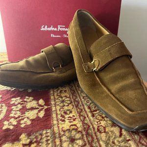 Brown Suede Salvatore Ferragamo Loafers
